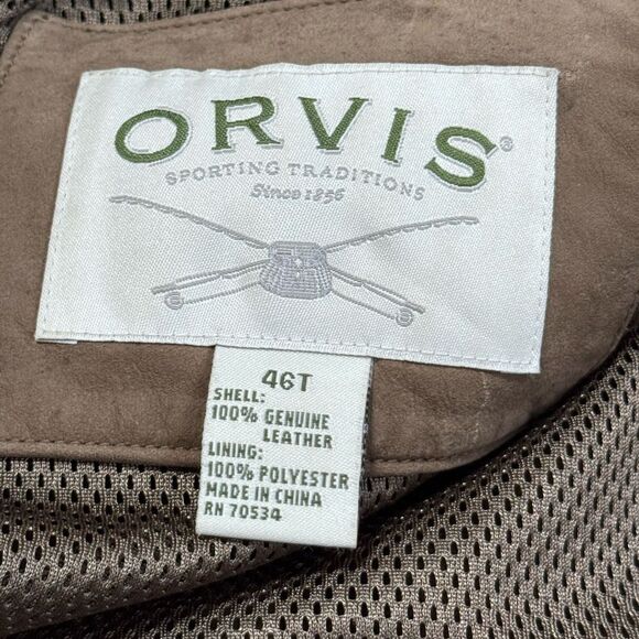 Orvis Vintage Bandera Leather Jacket 46T - Picture 8 of 9